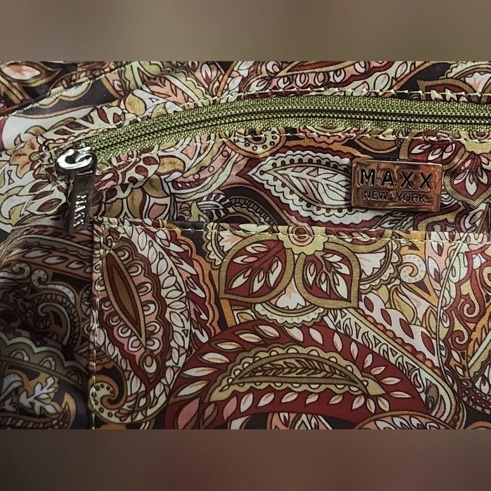 MAXX New York Bronze Embossed Alligator Bag Multiple Fabric Lined Compar…